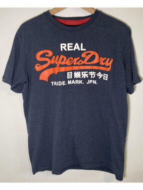 Real SuperDry Limited Edition Quality Goods Graphic T-Shirt Blue - XXL